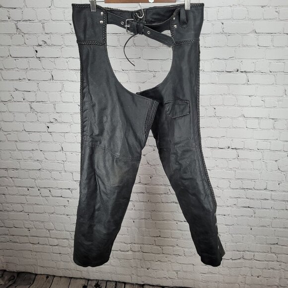 Jafrum Motorcycle Gear Black Removable Quilted Liner Chaps Pants Size Medium M - Picture 1 of 15